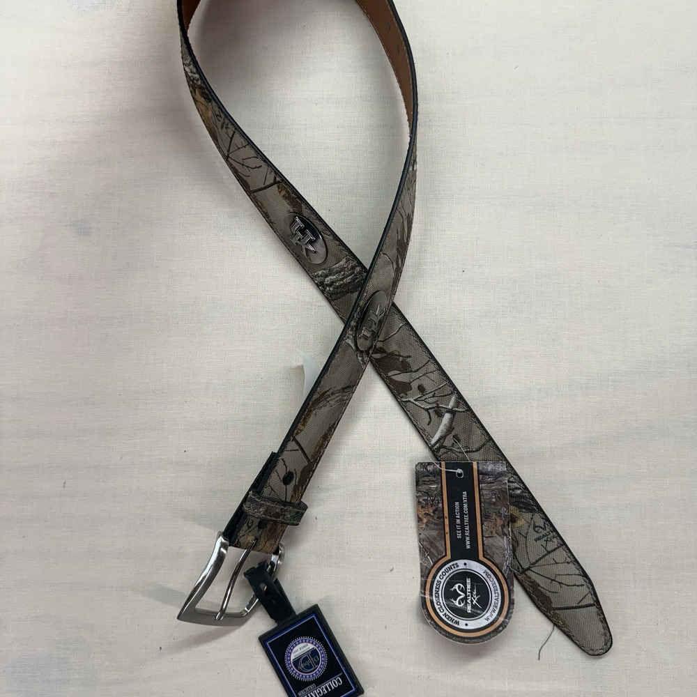 Danbury Kentucky Wildcats Realtree Xtra Camo Leather Belt Men 36 NEW 5023500